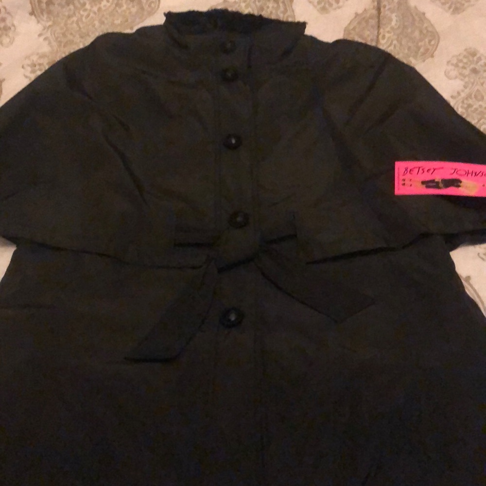 Betsy Johnson fur lined cape trench